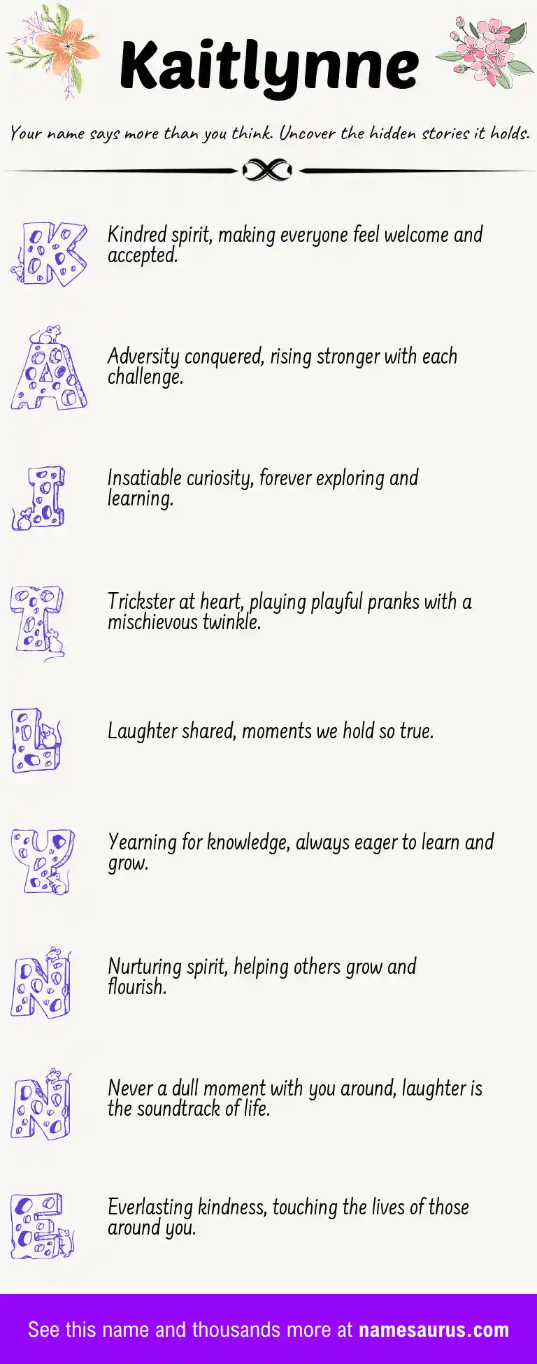 Acrostic poem about Kaitlynne.