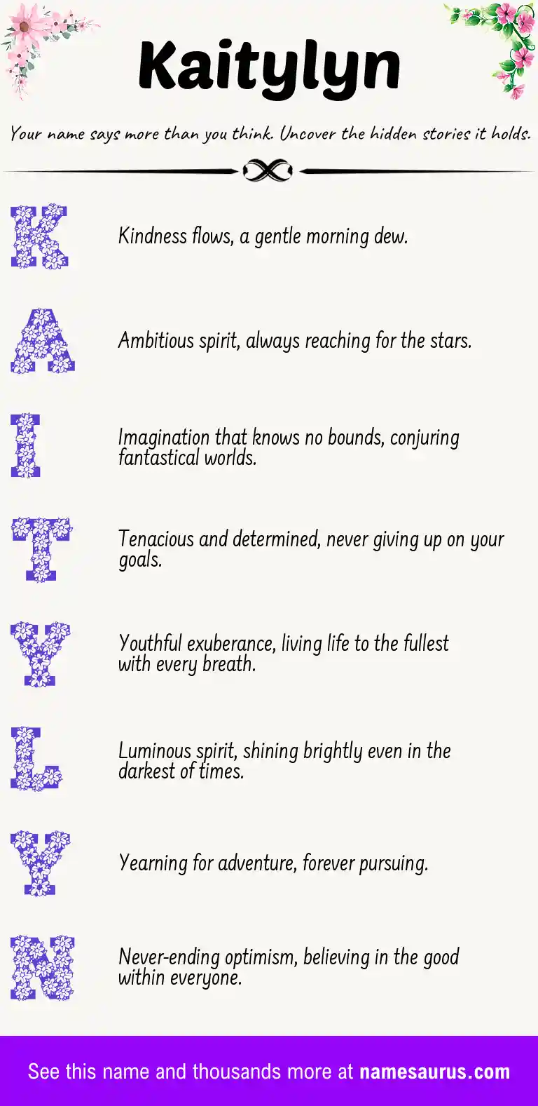 Acrostic poem about Kaitylyn.
