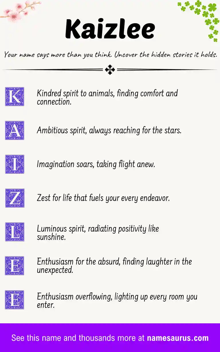 Acrostic poem about Kaizlee.
