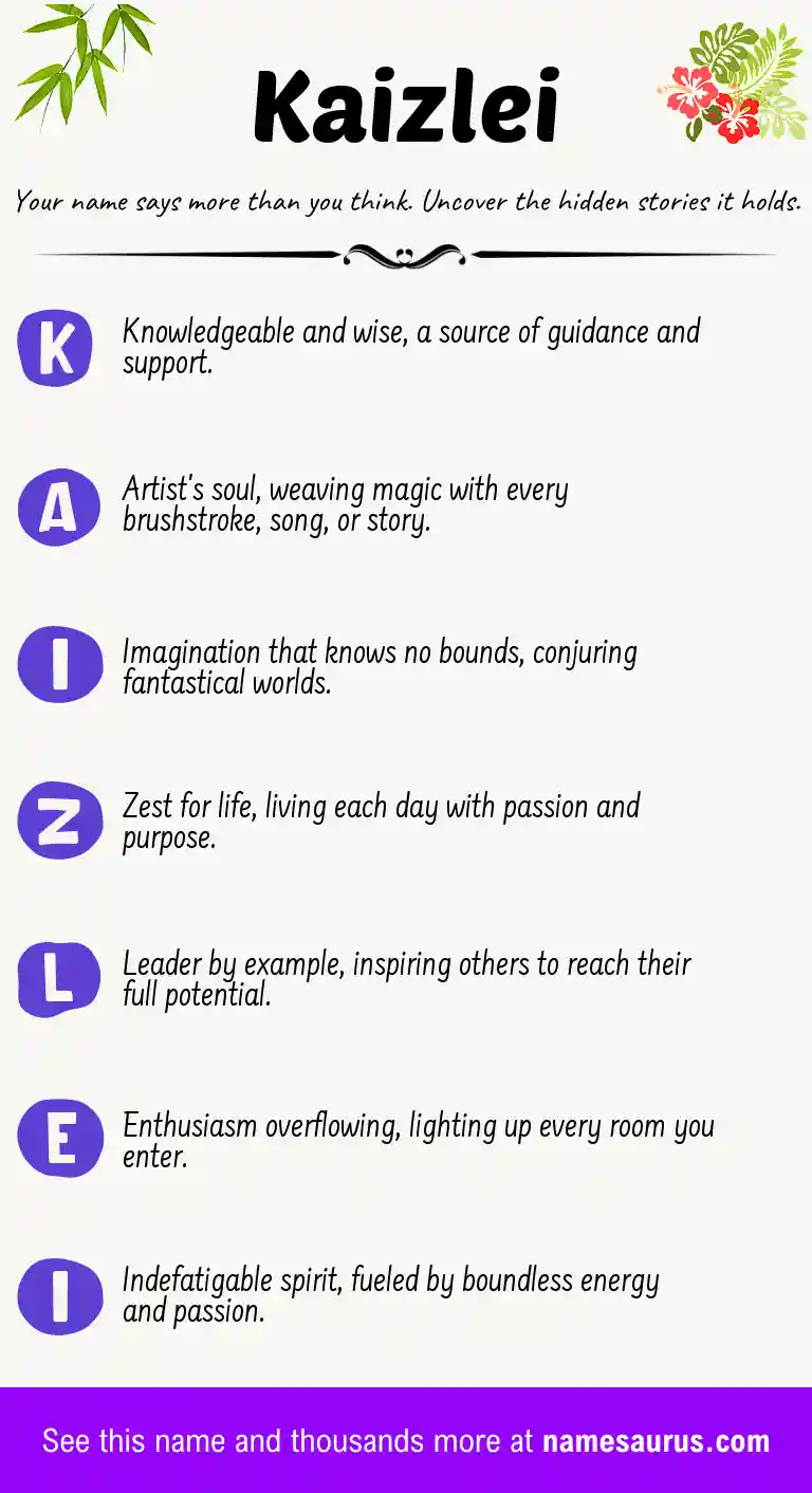 Acrostic poem about Kaizlei.