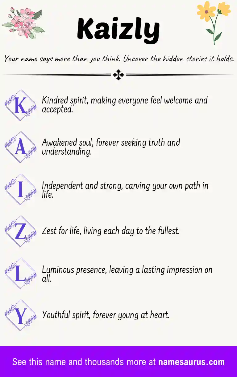 Acrostic poem about Kaizly.