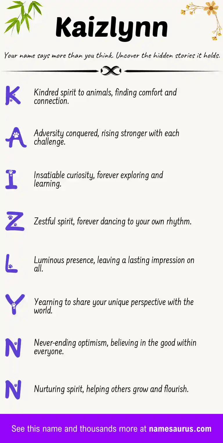 Acrostic poem about Kaizlynn.