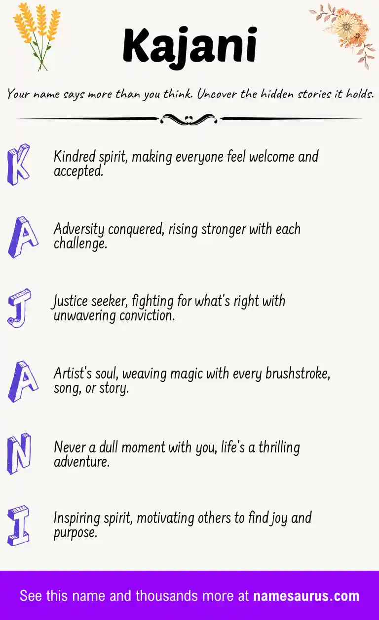 Acrostic poem about Kajani.