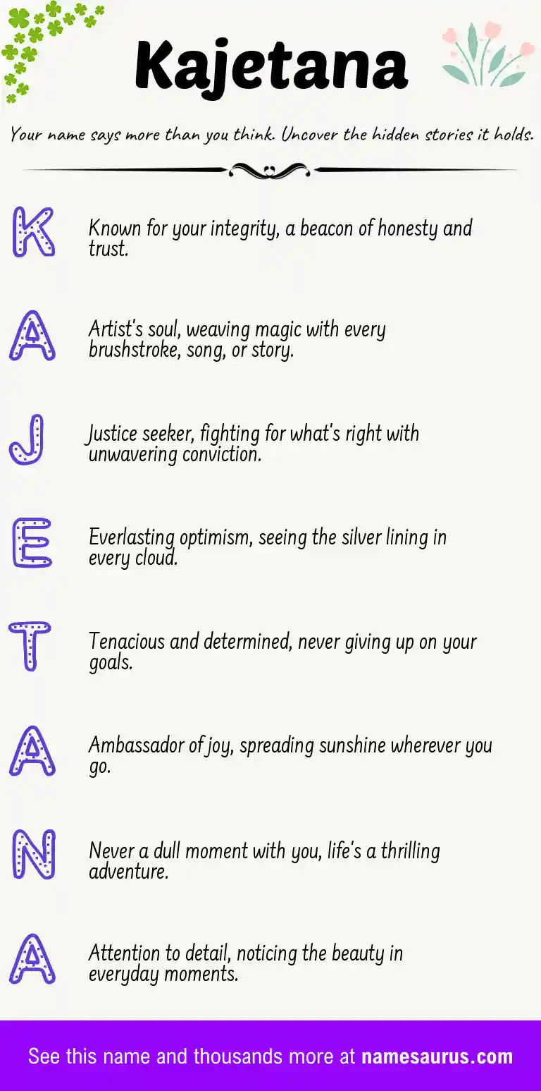 Acrostic poem about Kajetana.