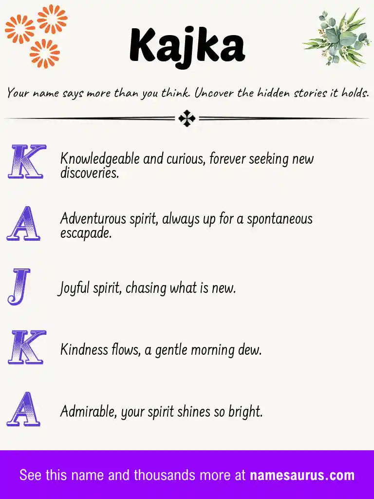 Acrostic poem about Kajka.