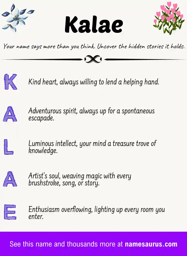 Acrostic poem about Kalae.