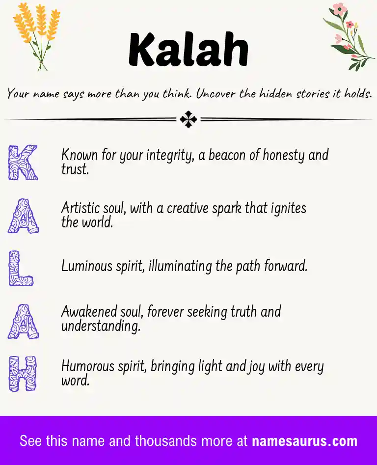 Acrostic poem about Kalah.