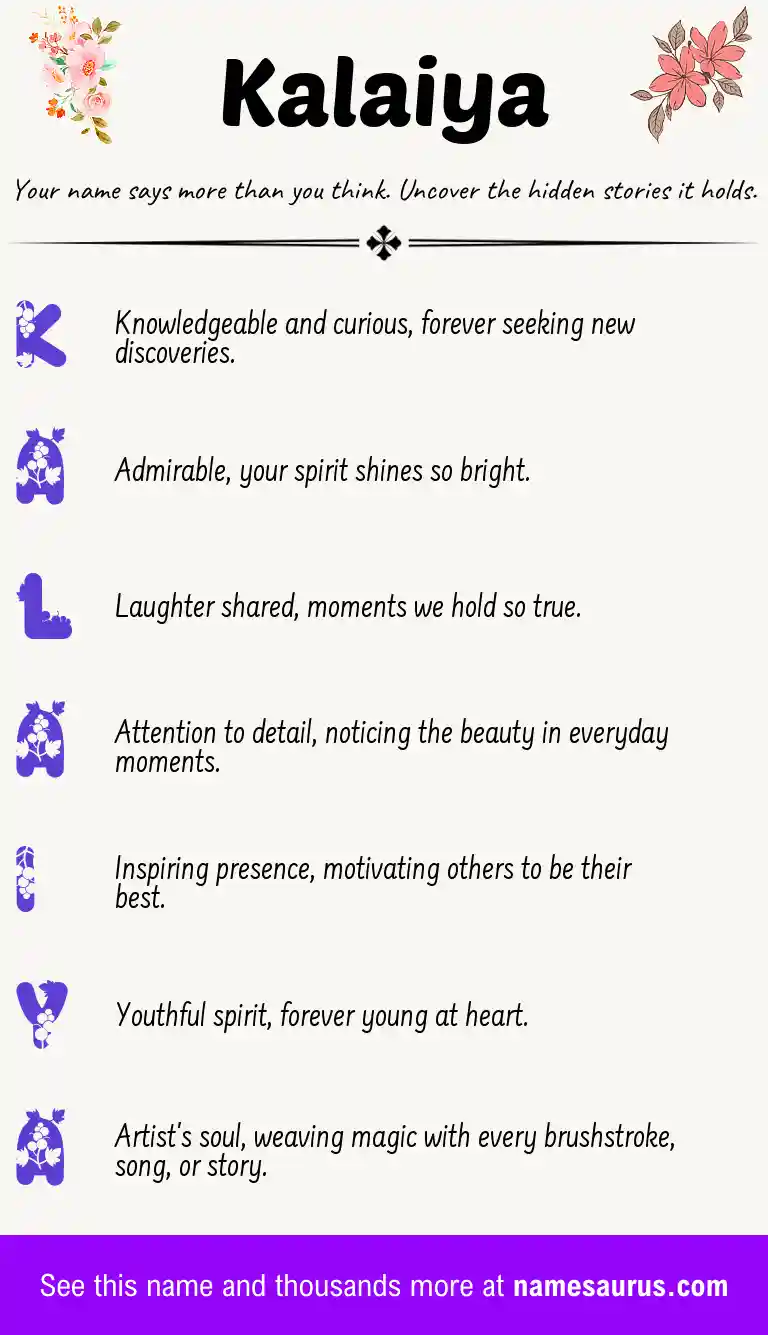 Acrostic poem about Kalaiya.