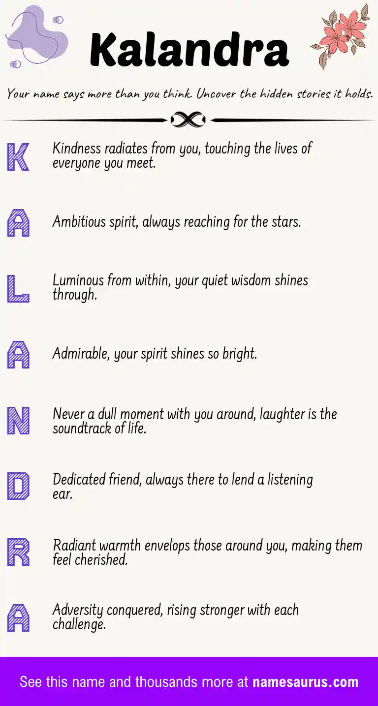Acrostic poem about Kalandra.