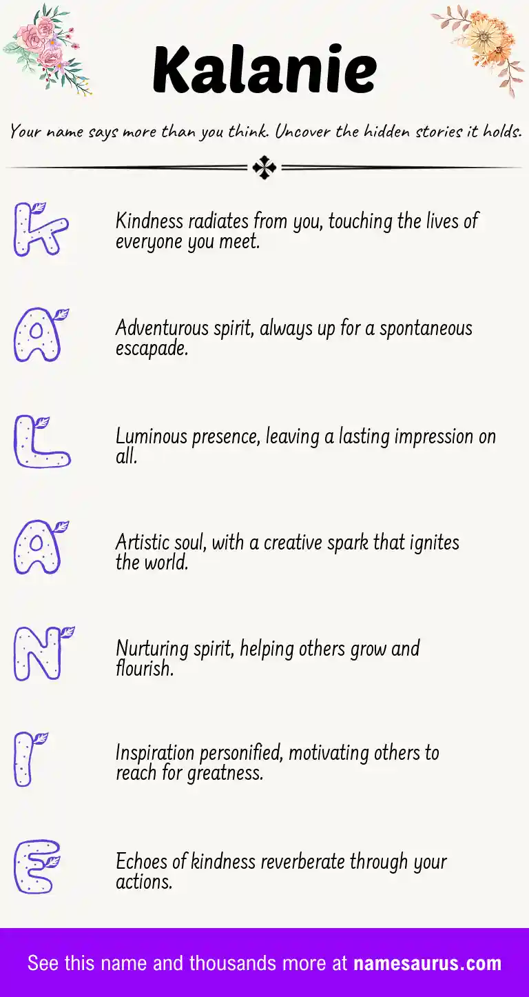 Acrostic poem about Kalanie.