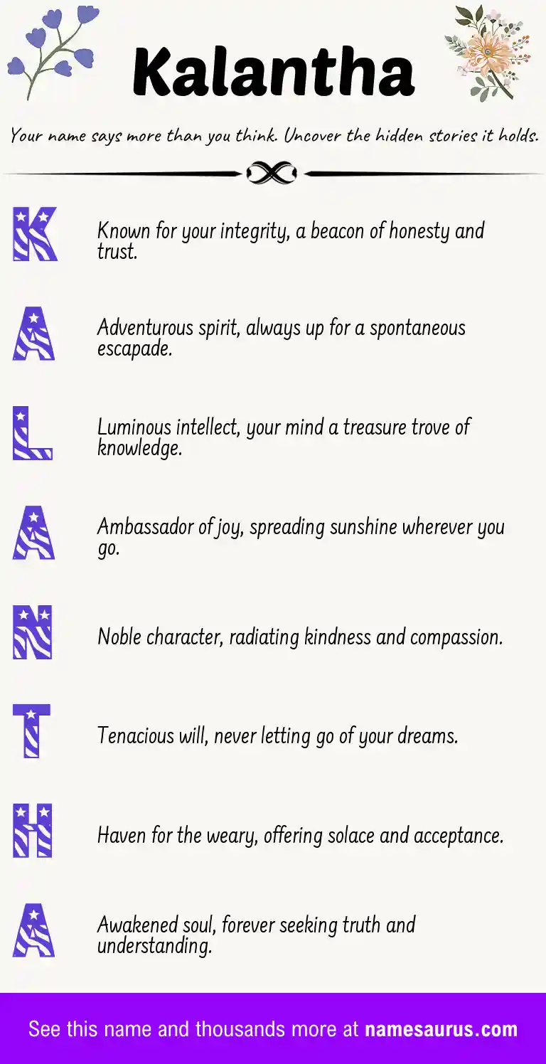 Acrostic poem about Kalantha.