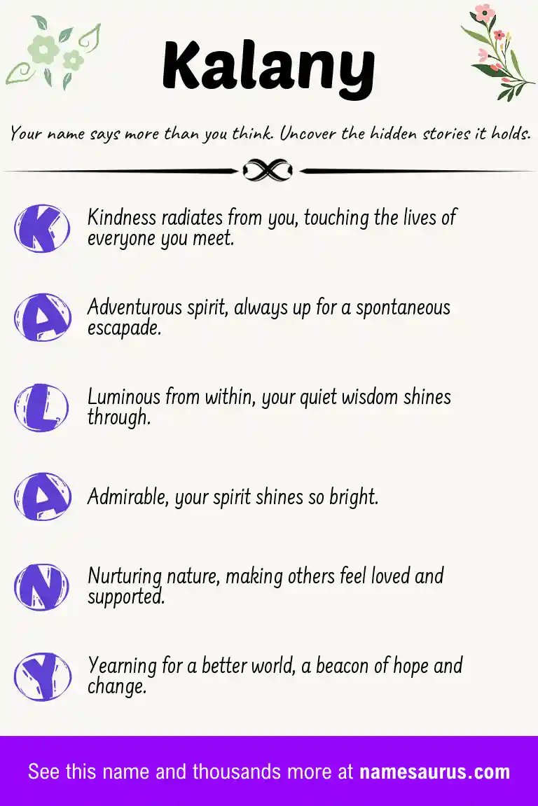 Acrostic poem about Kalany.
