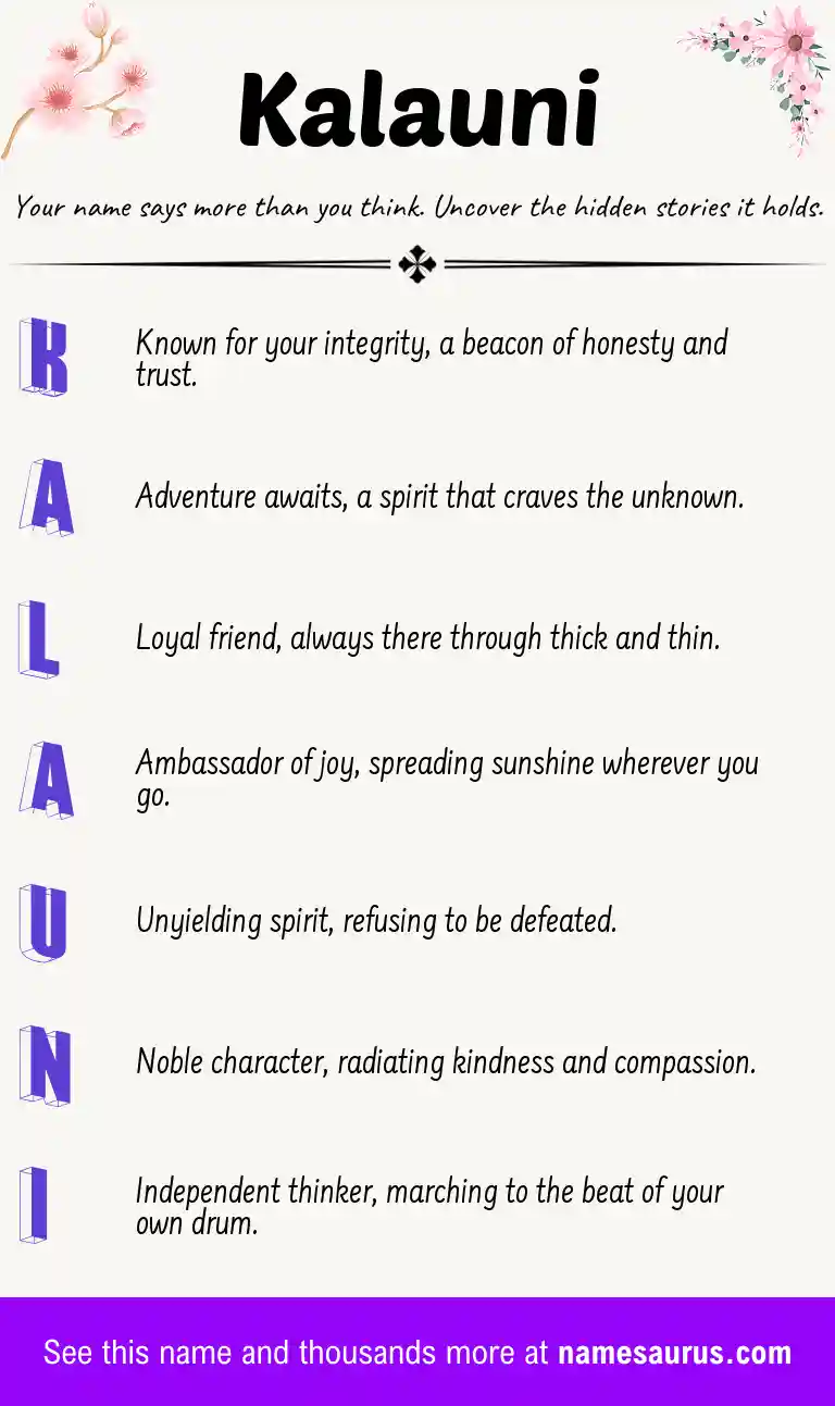 Acrostic poem about Kalauni.