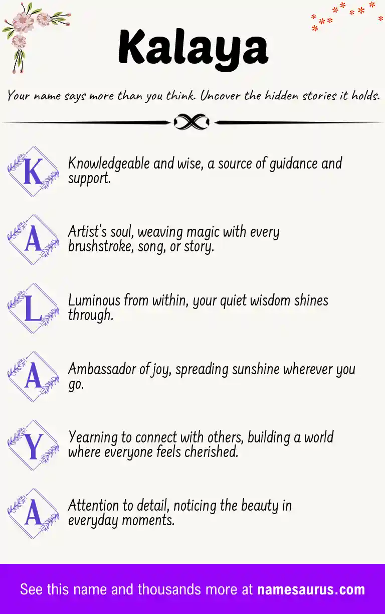 Acrostic poem about Kalaya.