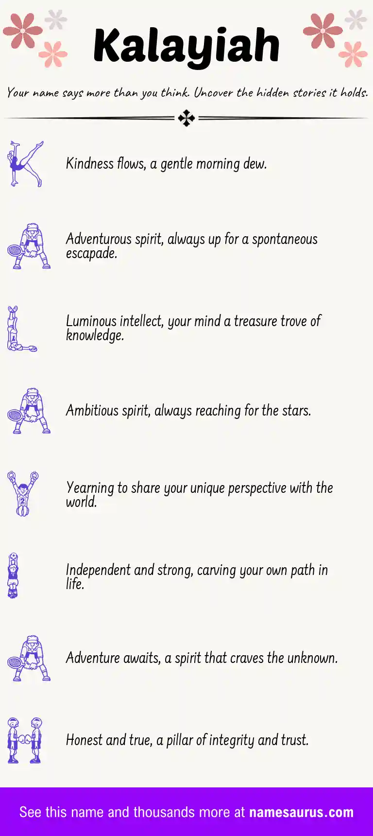 Acrostic poem about Kalayiah.