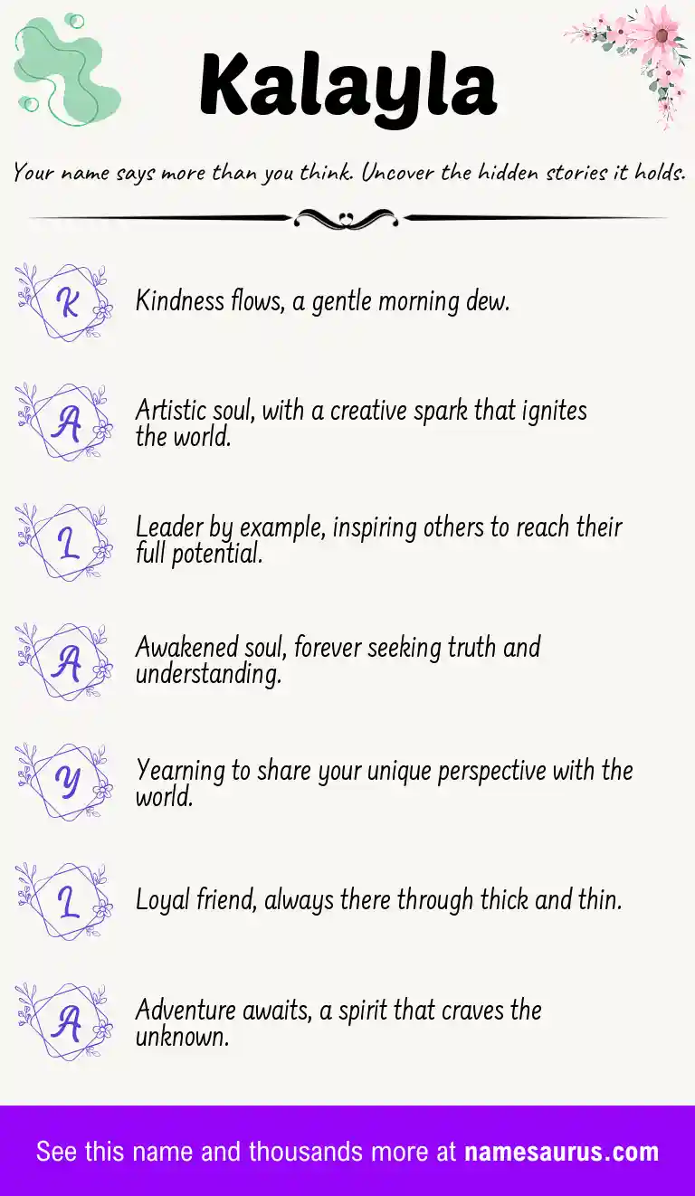Acrostic poem about Kalayla.