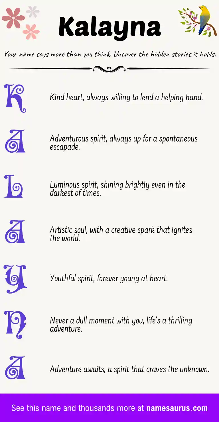 Acrostic poem about Kalayna.