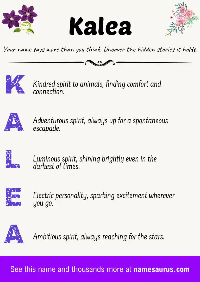 Acrostic poem about Kalea.