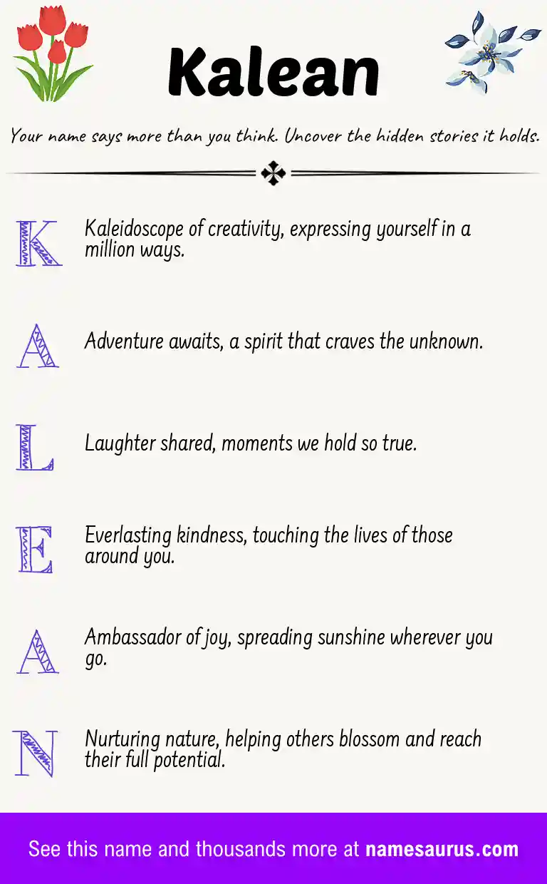 Acrostic poem about Kalean.