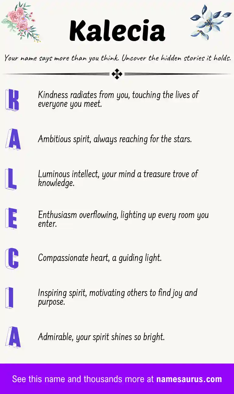 Acrostic poem about Kalecia.