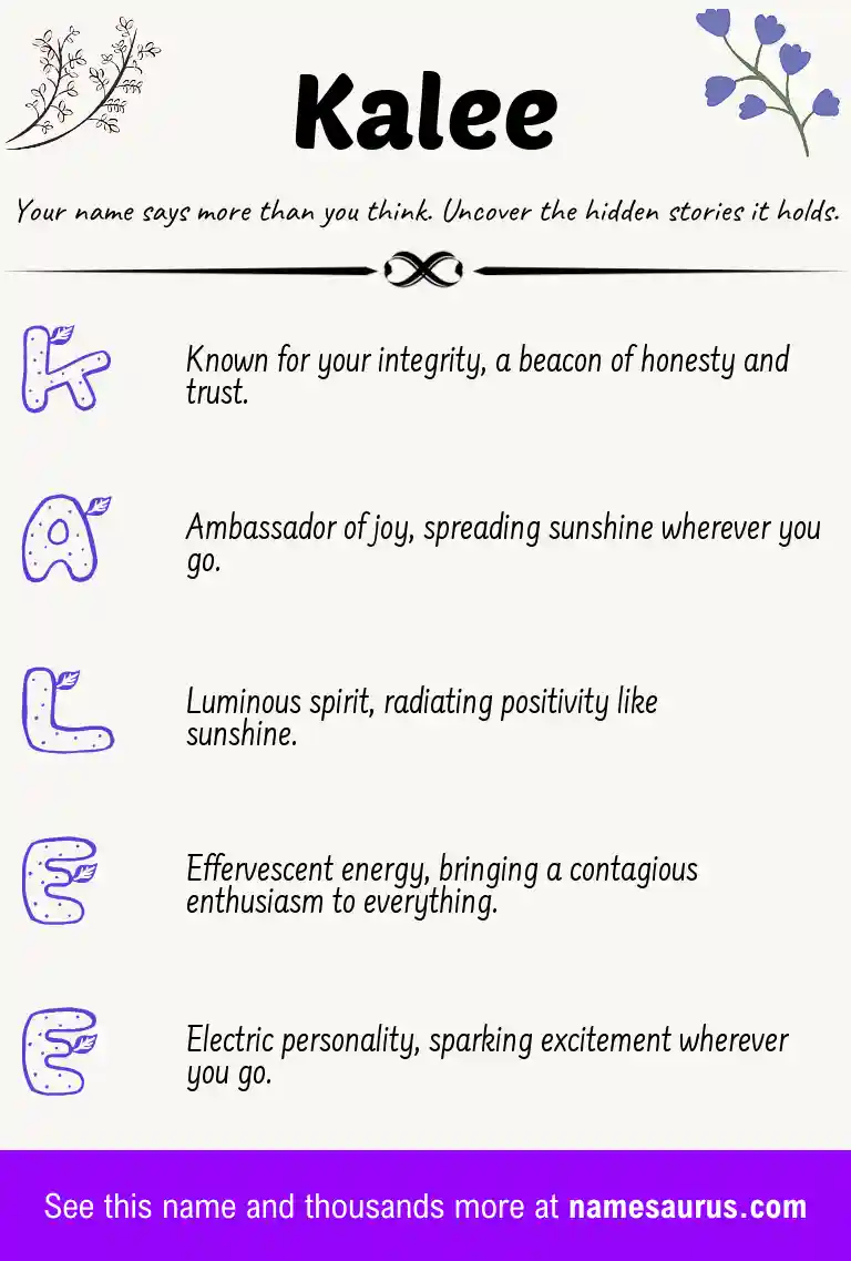 Acrostic poem about Kalee.