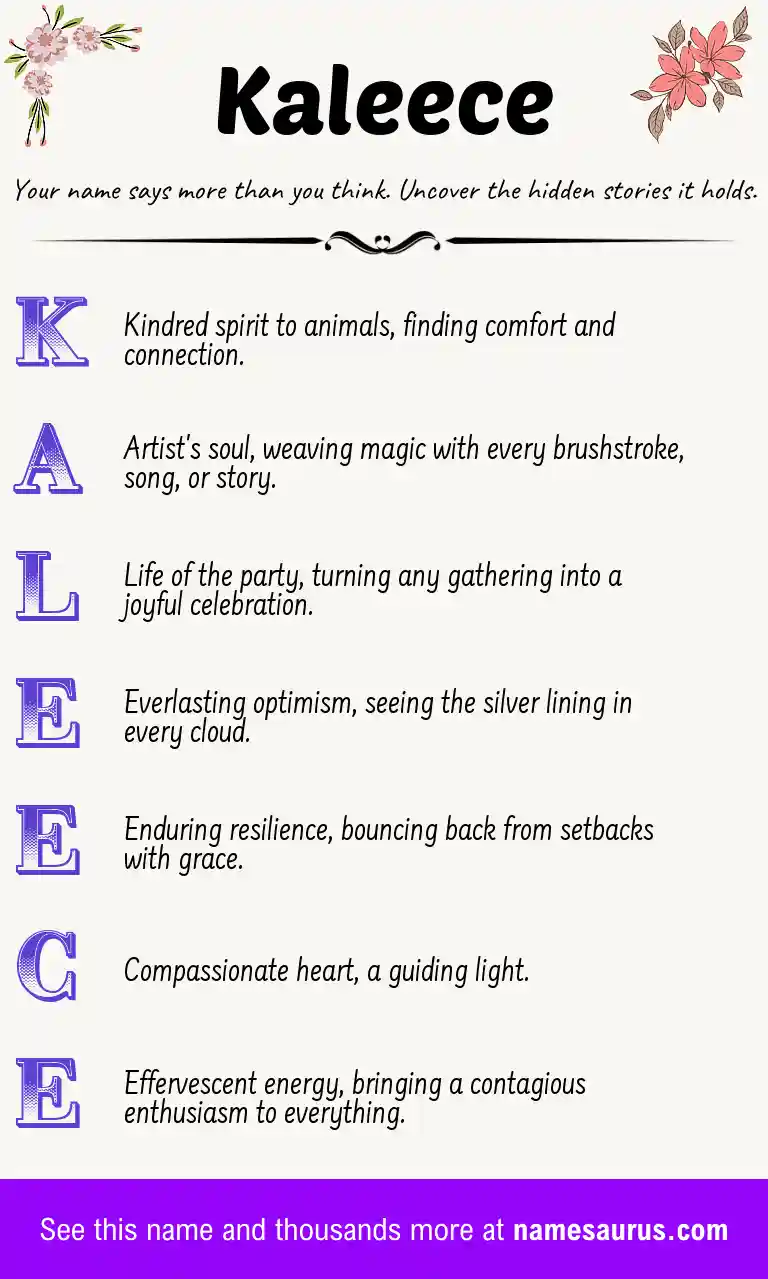 Acrostic poem about Kaleece.