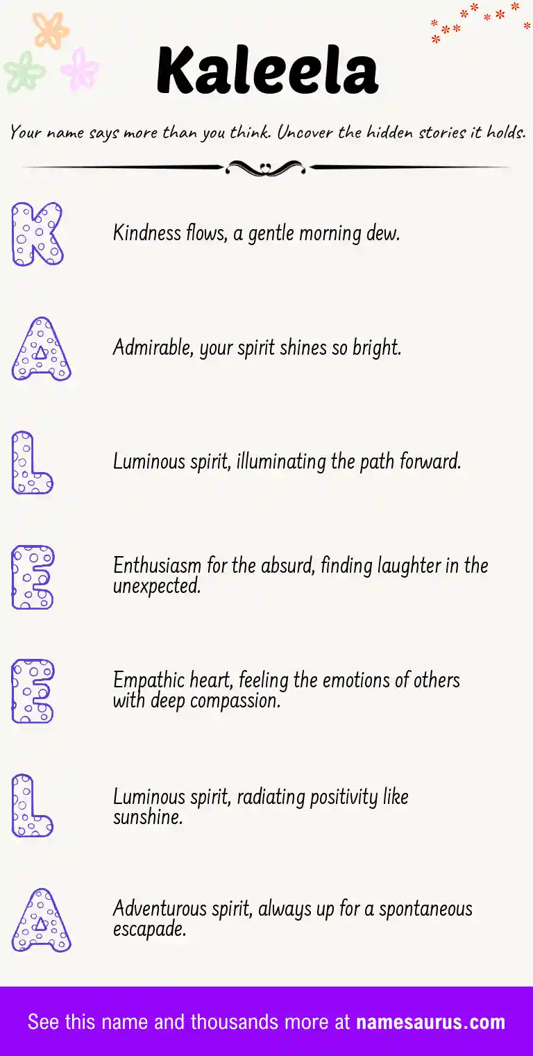 Acrostic poem about Kaleela.