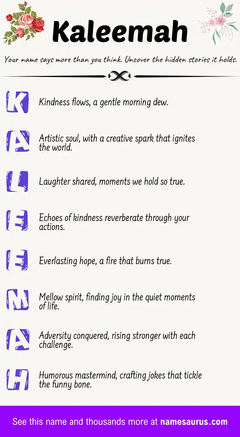 Acrostic poem about Kaleemah.