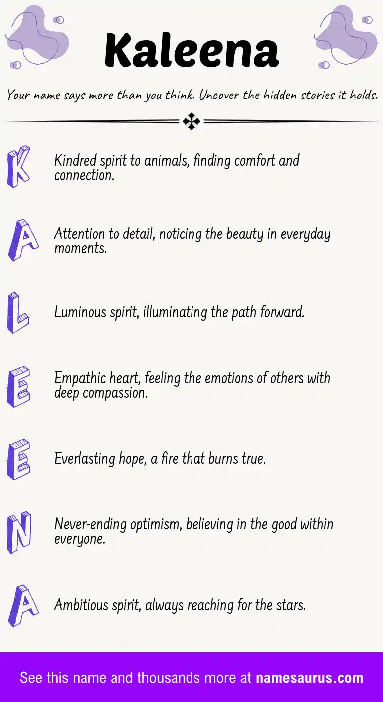 Acrostic poem about Kaleena.