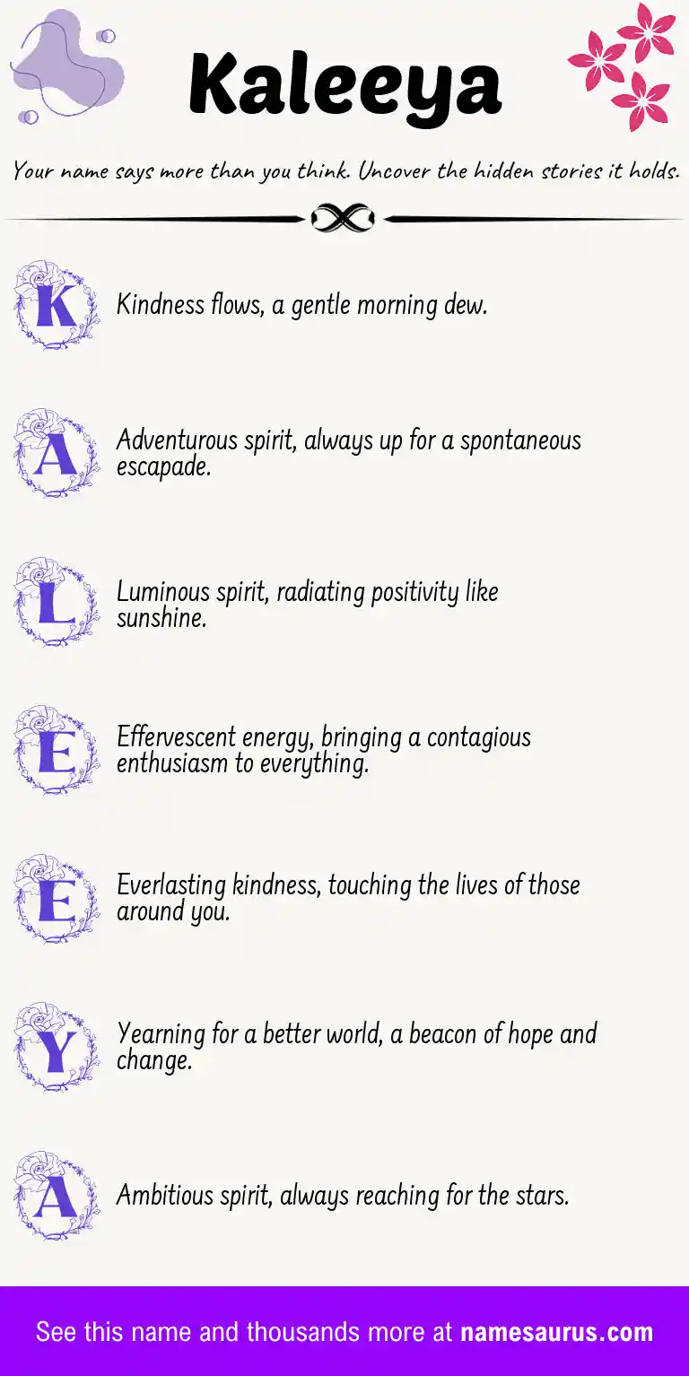 Acrostic poem about Kaleeya.