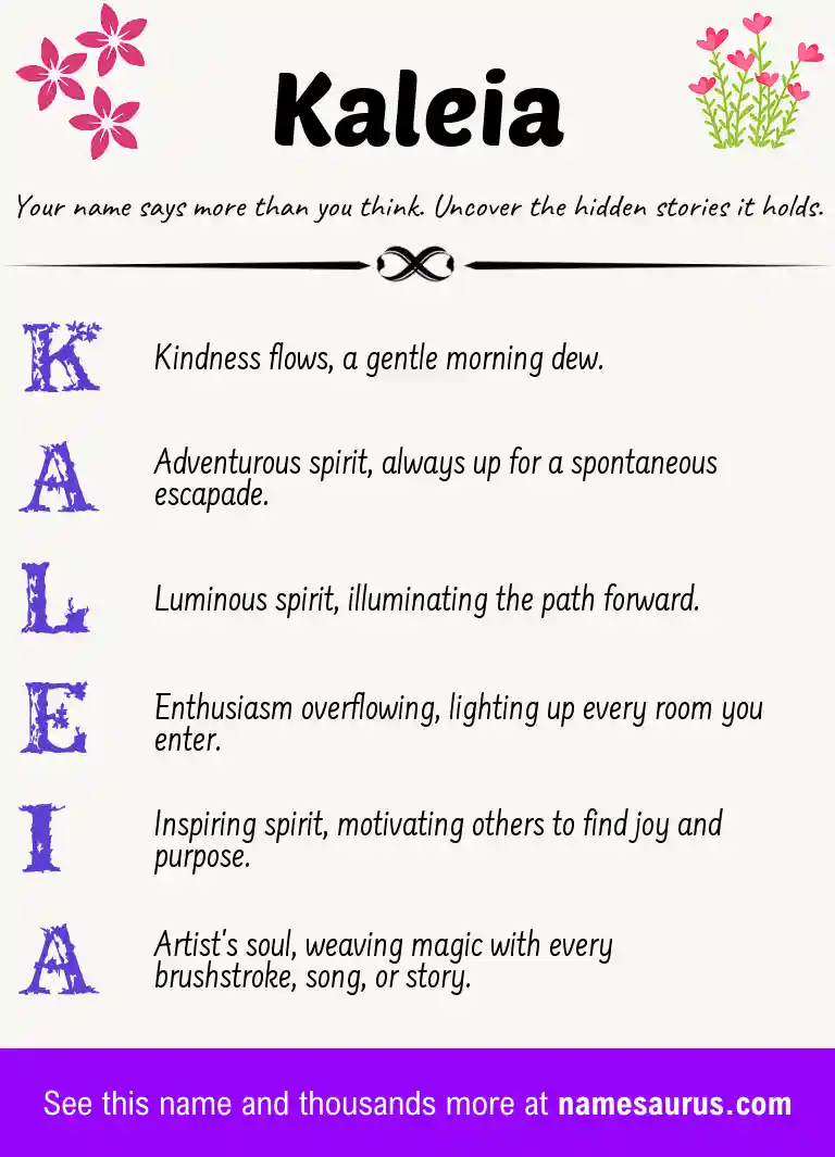 Acrostic poem about Kaleia.