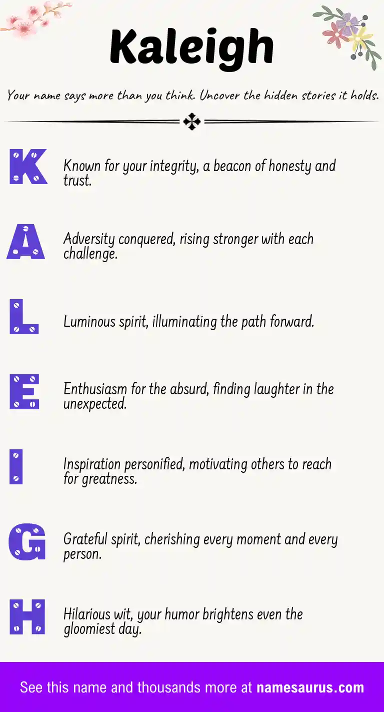 Acrostic poem about Kaleigh.