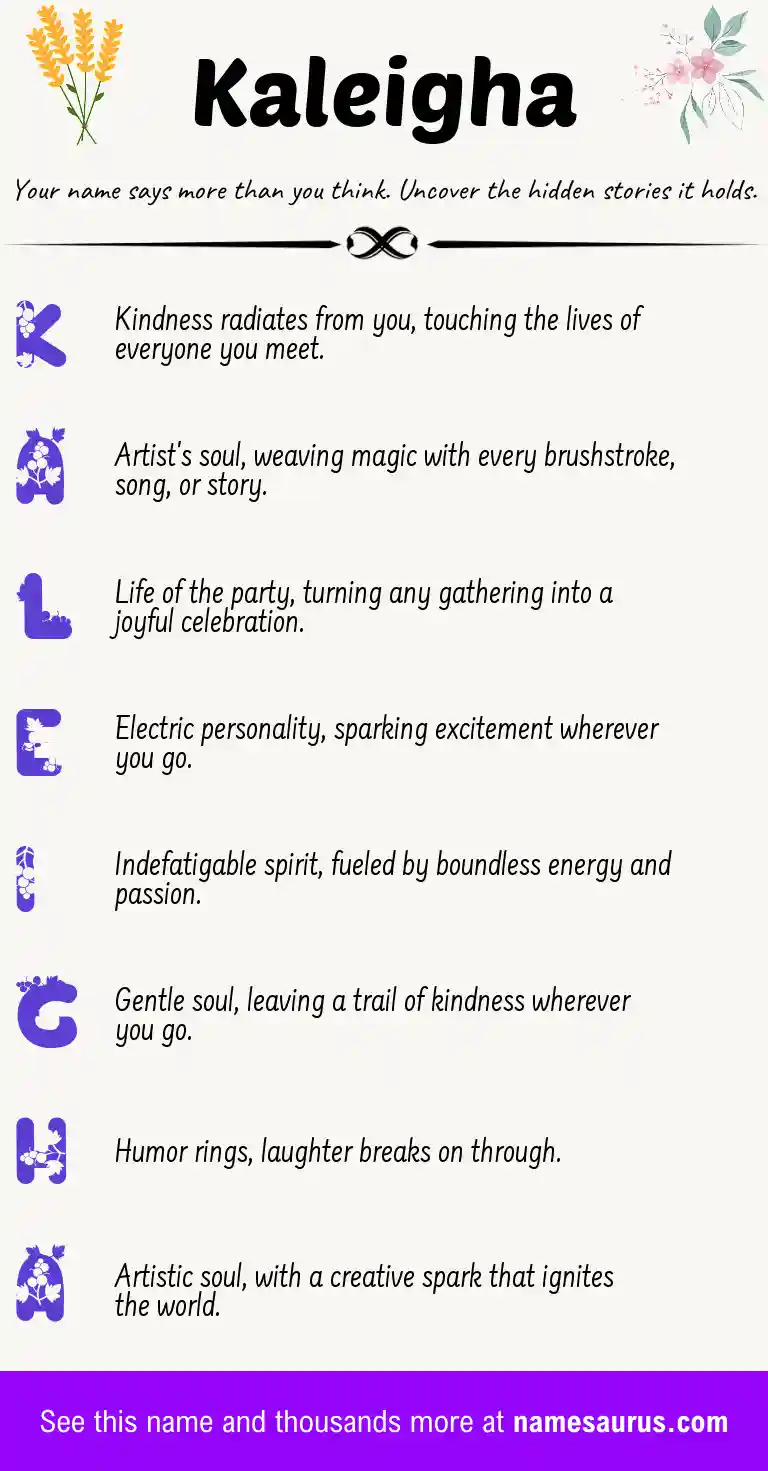 Acrostic poem about Kaleigha.