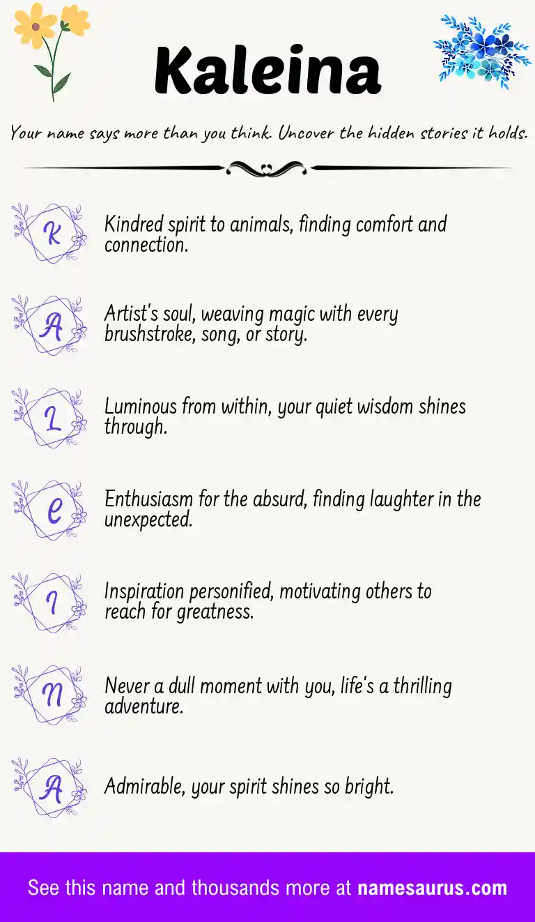 Acrostic poem about Kaleina.