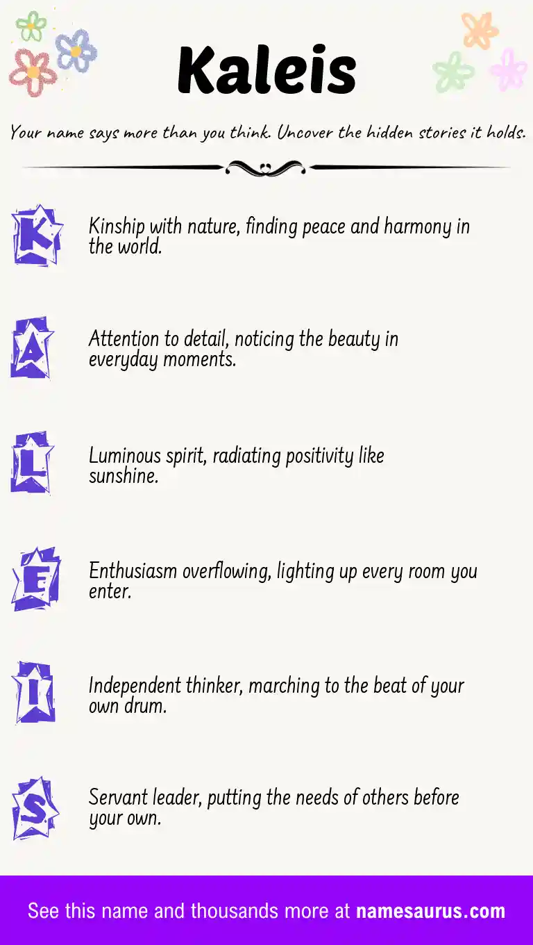 Acrostic poem about Kaleis.