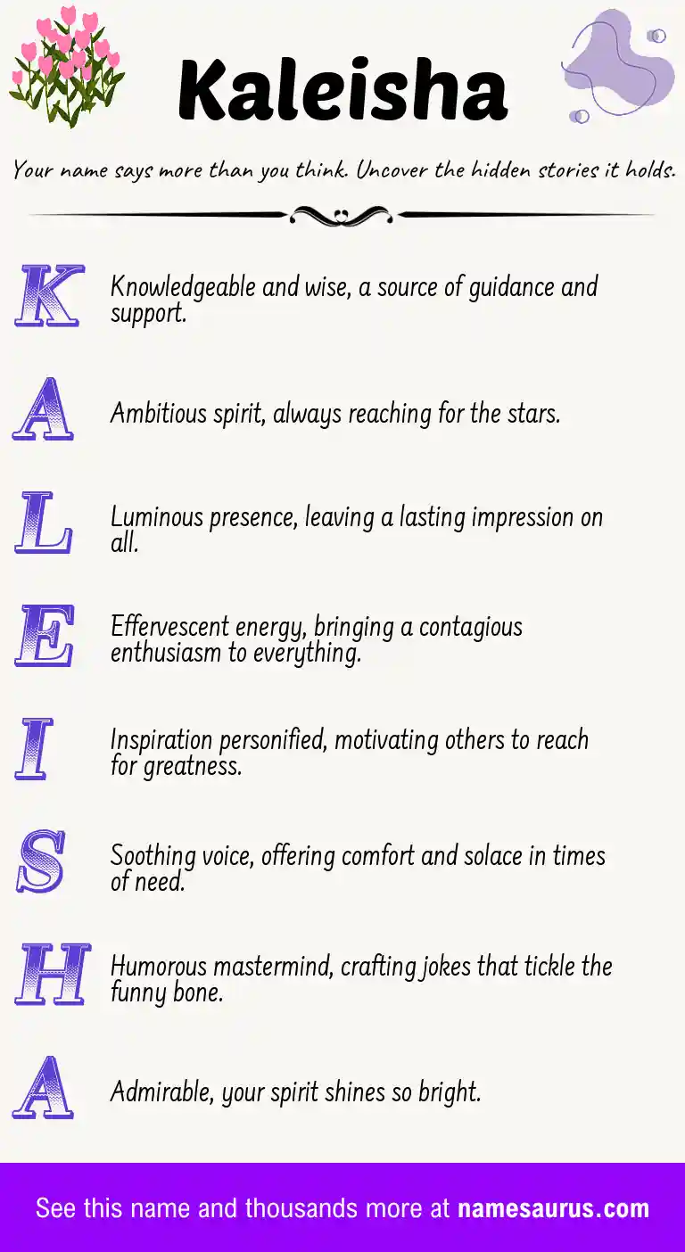 Acrostic poem about Kaleisha.