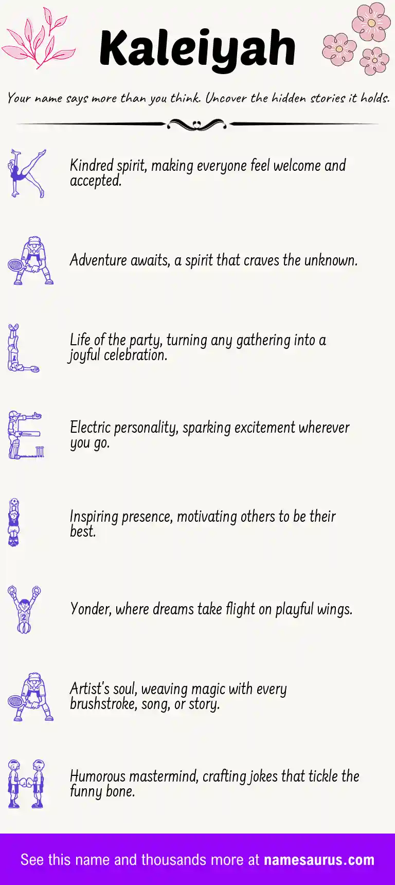 Acrostic poem about Kaleiyah.