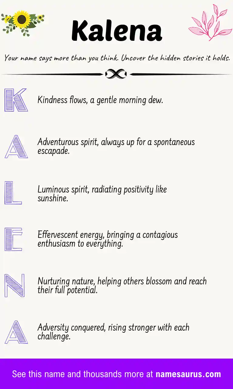 Acrostic poem about Kalena.