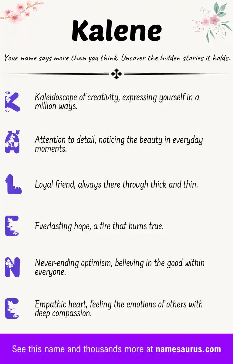 Acrostic poem about Kalene.