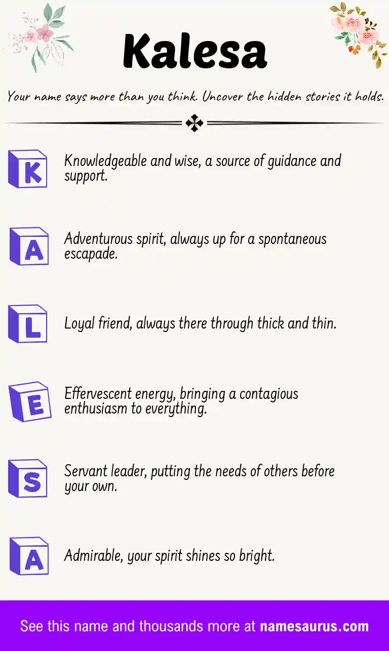 Acrostic poem about Kalesa.