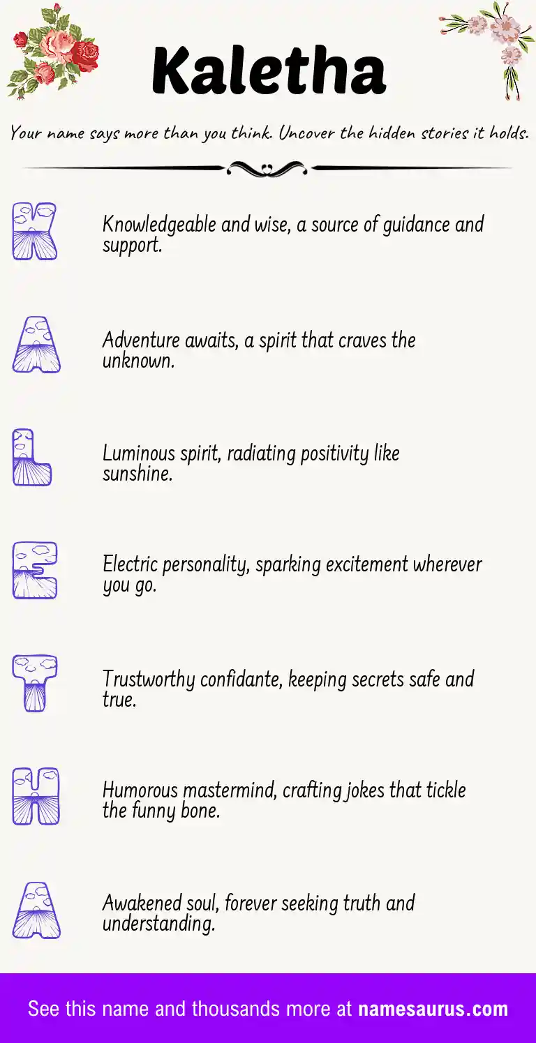 Acrostic poem about Kaletha.