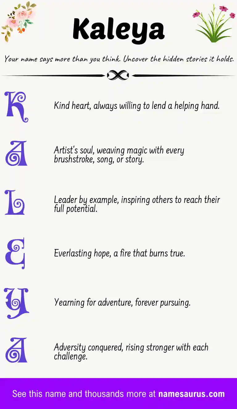 Acrostic poem about Kaleya.