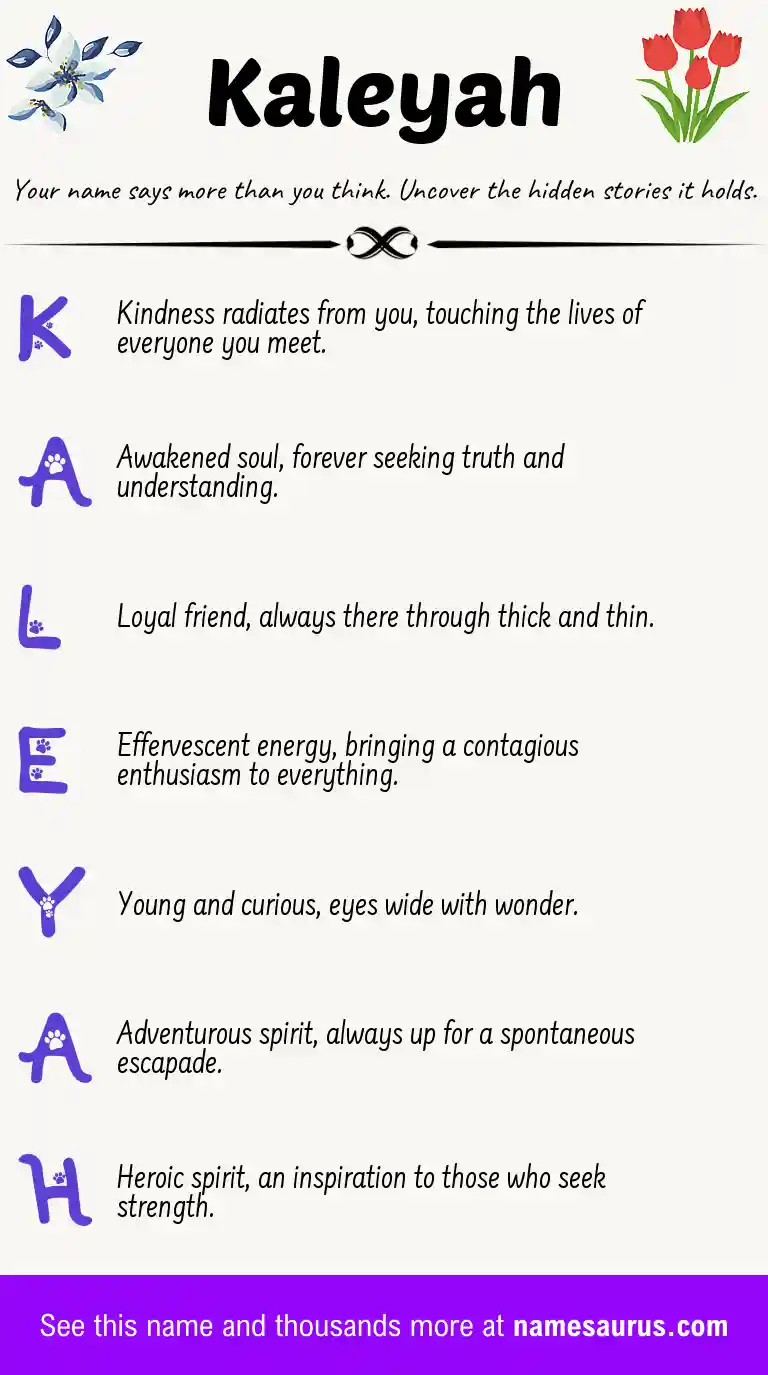 Acrostic poem about Kaleyah.