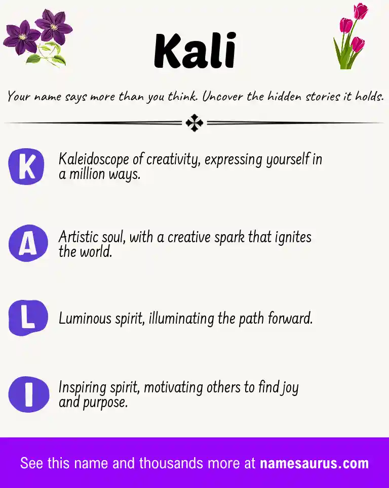 Acrostic poem about Kali.