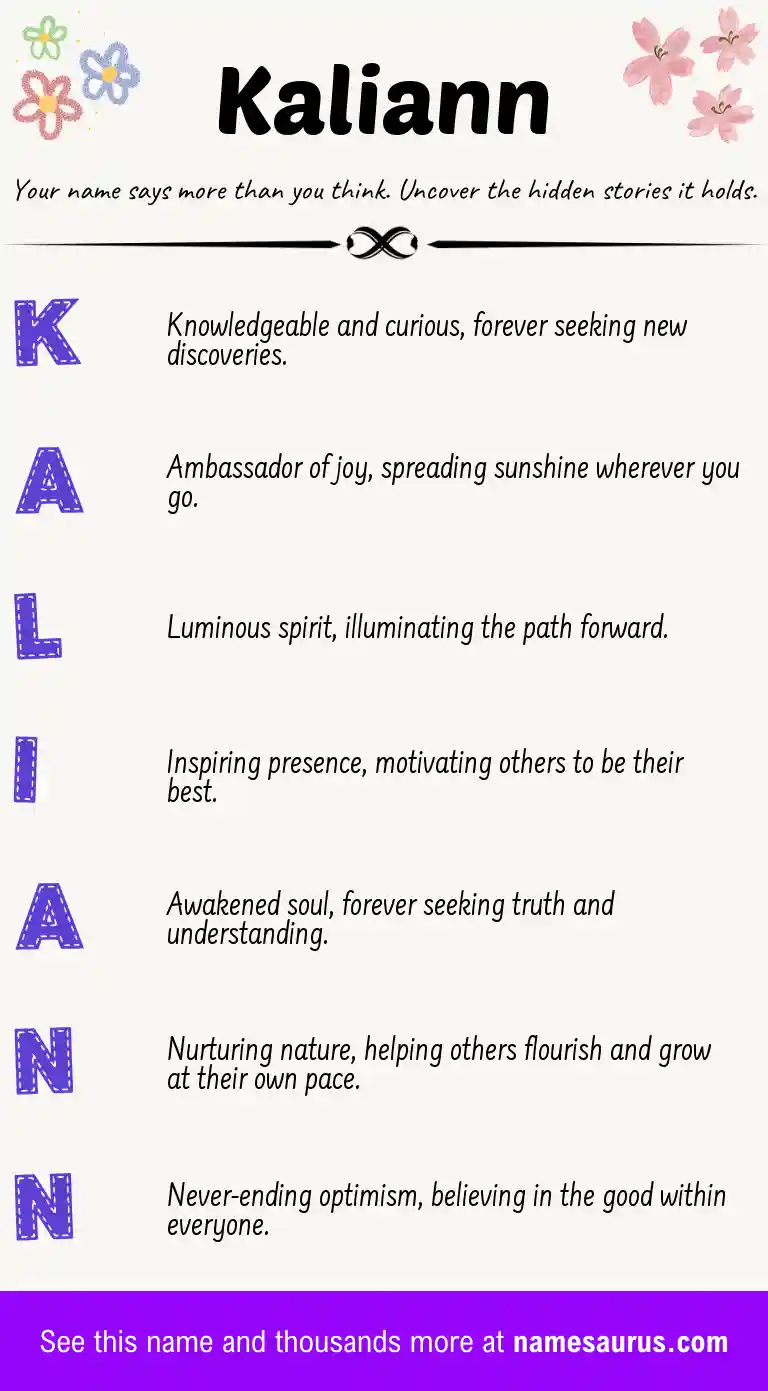 Acrostic poem about Kaliann.