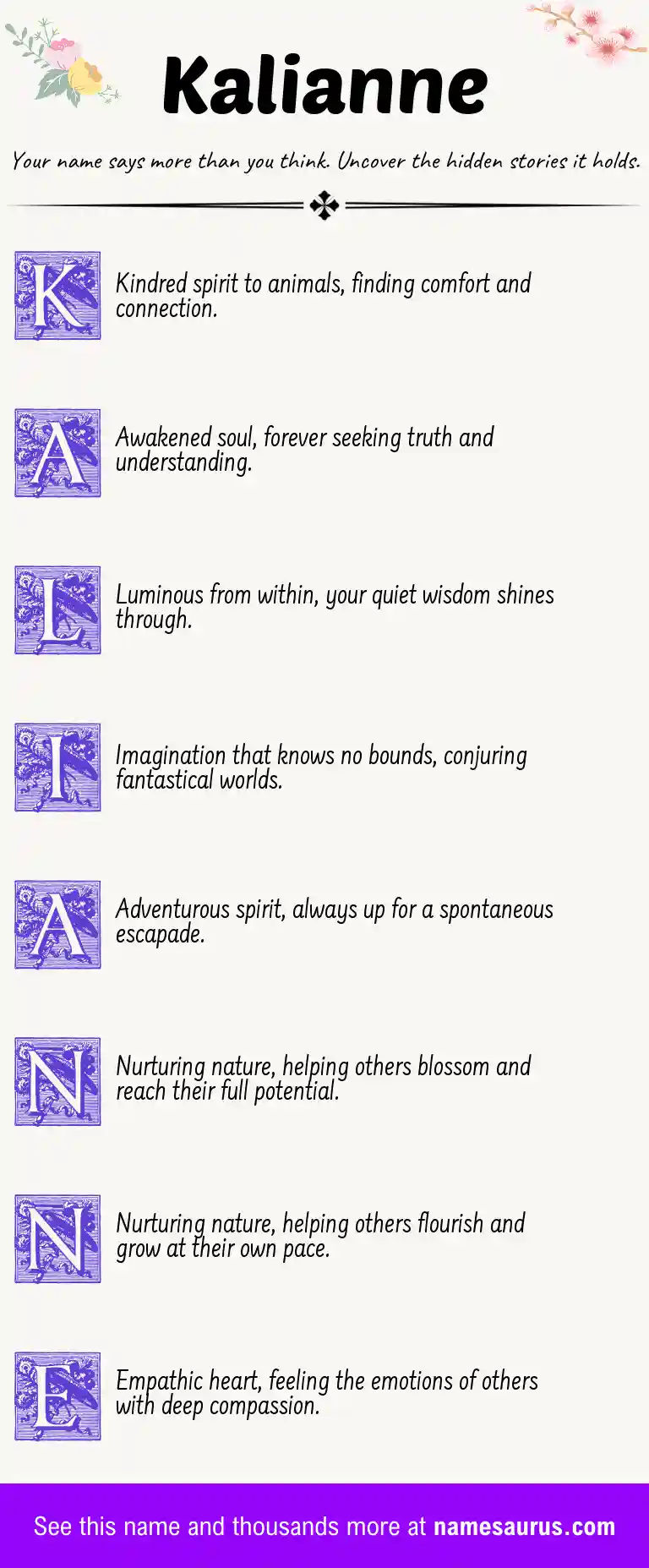 Acrostic poem about Kalianne.