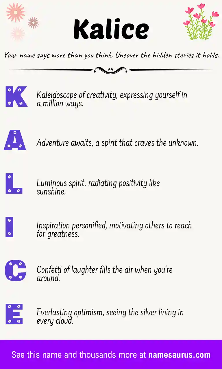 Acrostic poem about Kalice.