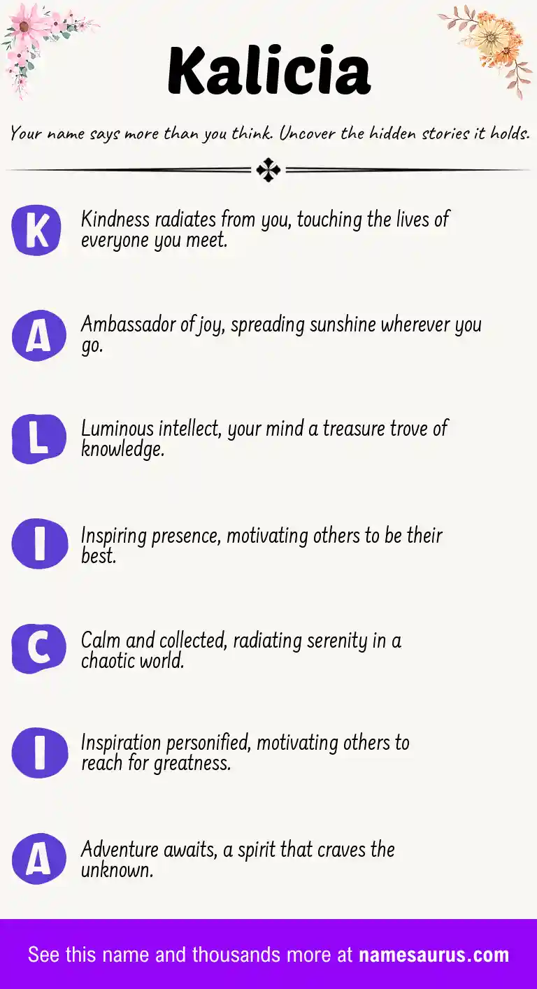 Acrostic poem about Kalicia.