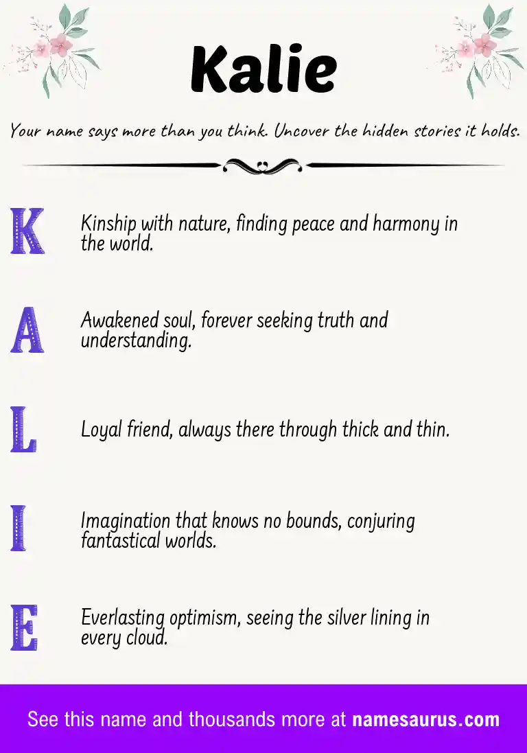 Acrostic poem about Kalie.