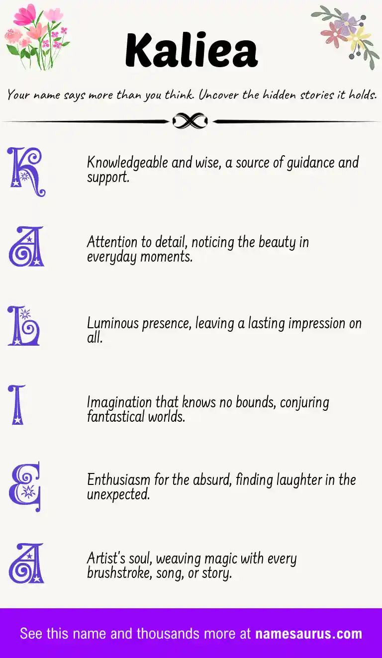 Acrostic poem about Kaliea.